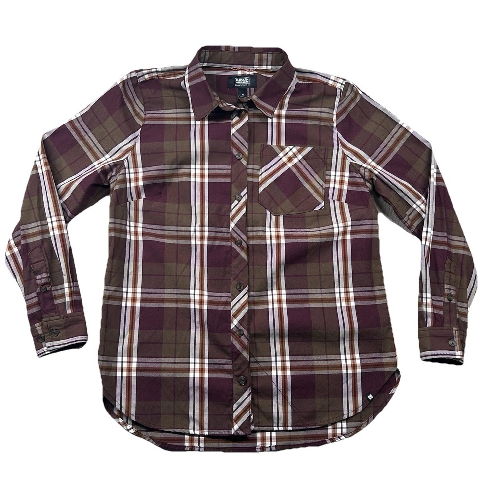 Alaskan Hardgear Shirt Mens M Button Up Plaid Performance Outdoor Rugged Pockets